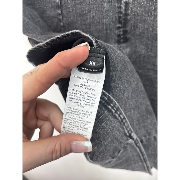 Black Distresses Denim Jean Dress (XS) W/Stretch 80s-90s style - Picture 7 of 7
